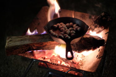お手軽焚き火料理「炒り銀杏」簡単で美味い！