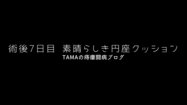 術後7日目｜素晴らしき円座クッション｜TAMAの痔瘻闘病ブログ